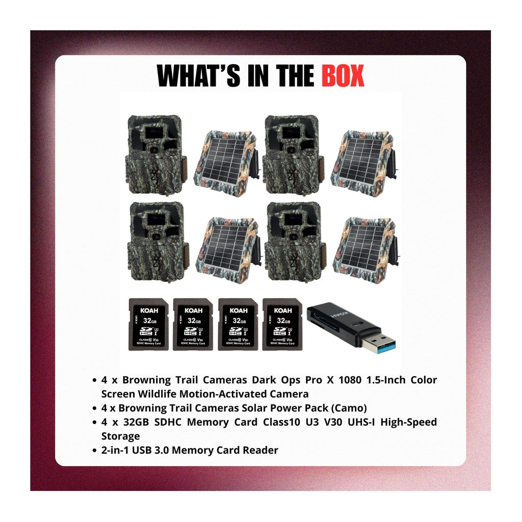 Browning Trail Cameras Dark Ops Pro X 1080 Motion-Activated Camera Bundle