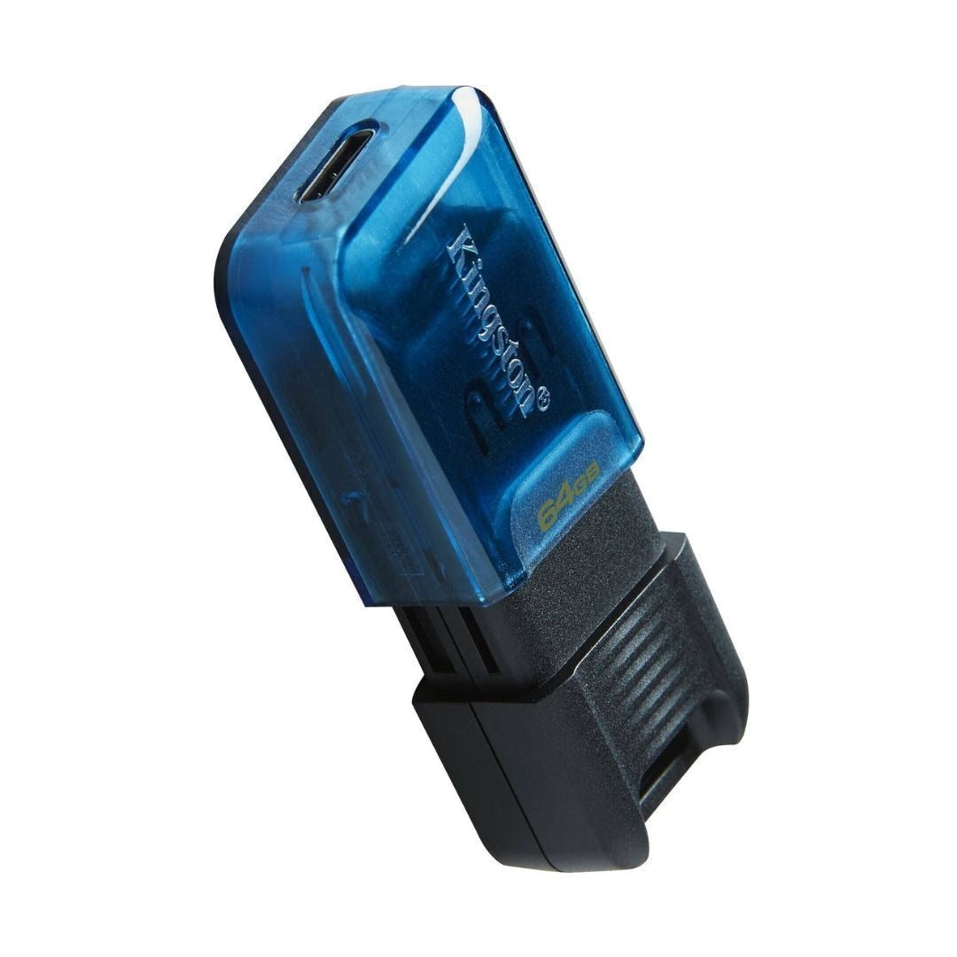 Kingstone 64GB DataTraveler 80 M Flash Drive for USB Type-C Devices with Up To 200MB/s Read Speed