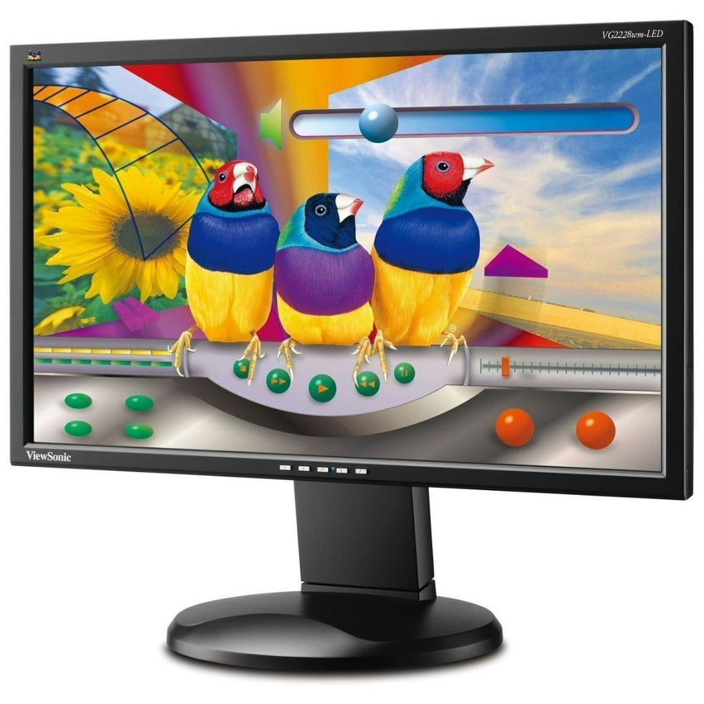 ViewSonic VG2228WM 22" FHD LED Ergonomic Monitor with Built-In Speakers (Certified Refurbished)
