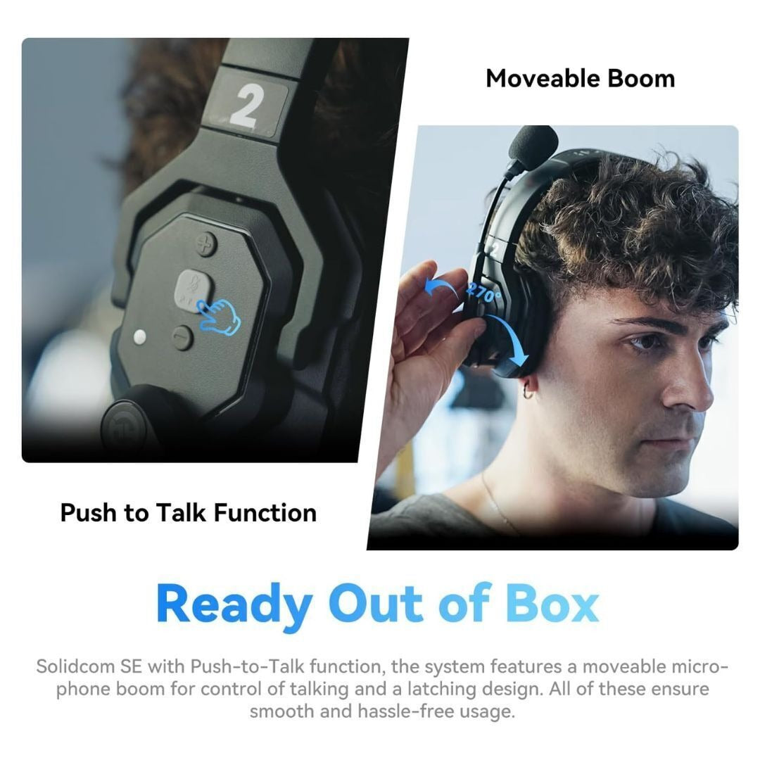 Hollyland Solidcom SE Full-Duplex Wireless Single-Ear Remote Headset with Microphone Boom (Black)