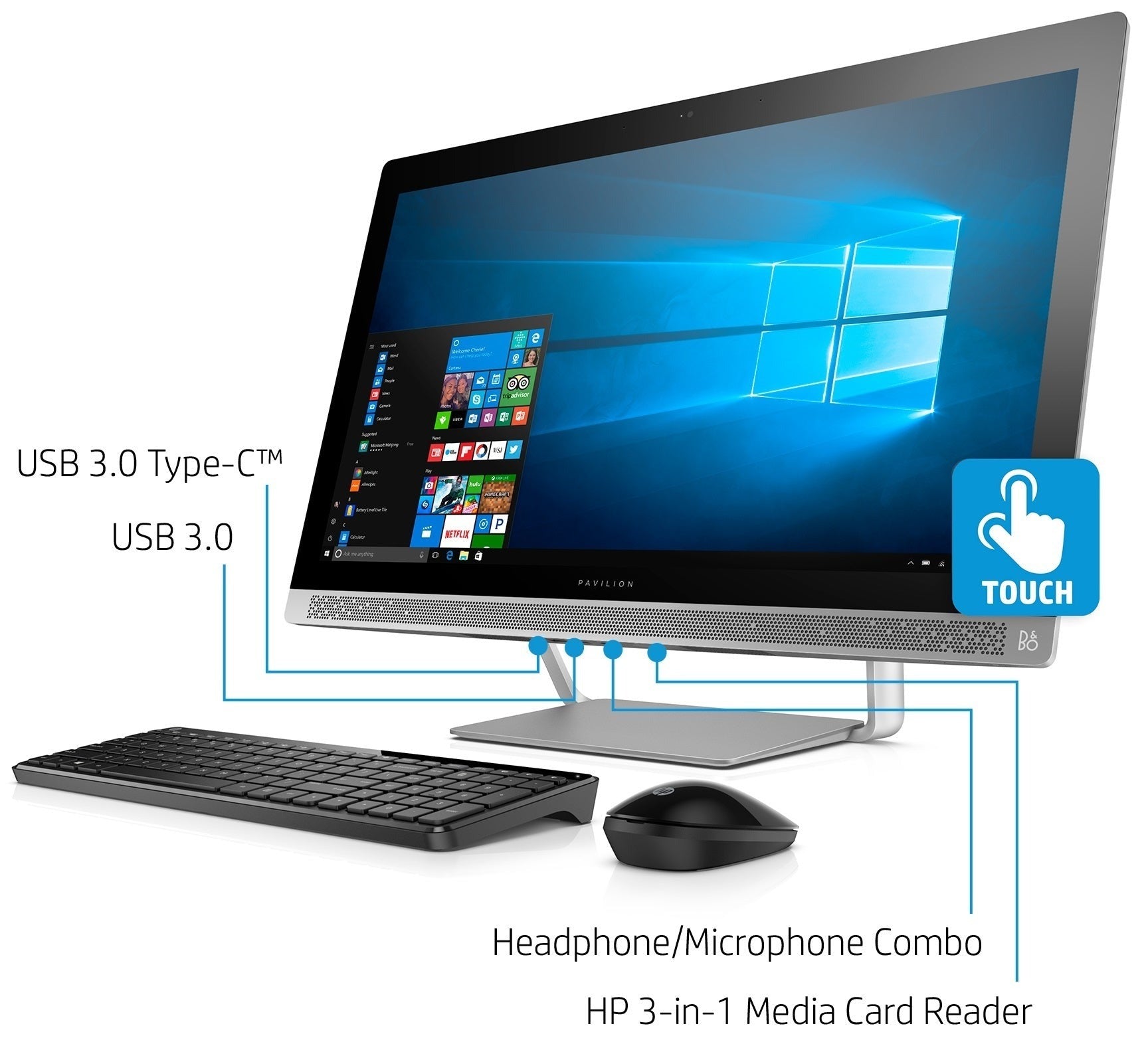 HP Envy 27" 4K UHD All-in-One Desktop, Intel Core i7-7700T, 2TB HDD + 256GB SSD (Refurbished)
