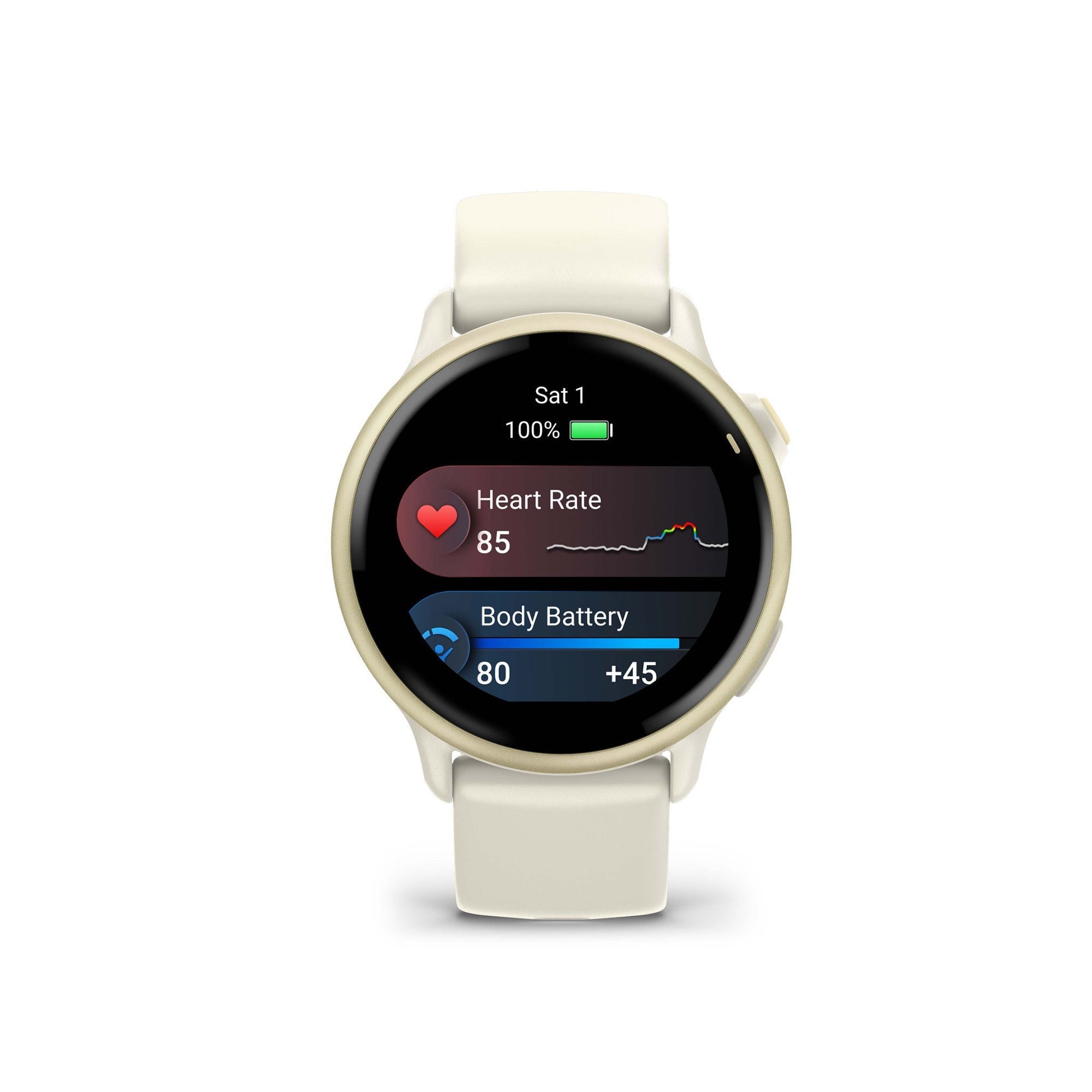 Garmin vivoactive 6 GPS Smartwatch (Lunar Gold/Bone) with Earbuds Bundle