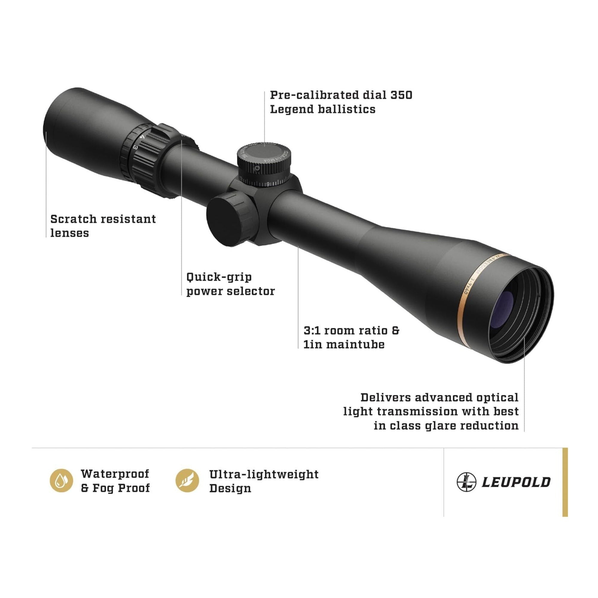 Leupold VX-Freedom 3-9x40mm Riflescope 350 Legend (Matte Black)