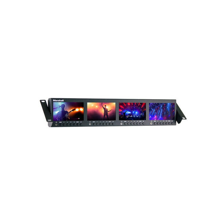 Marshall Electronics ML-454-V3 Quad 4.5-Inch Rackmount Monitor with 3G-SDI, HDMI