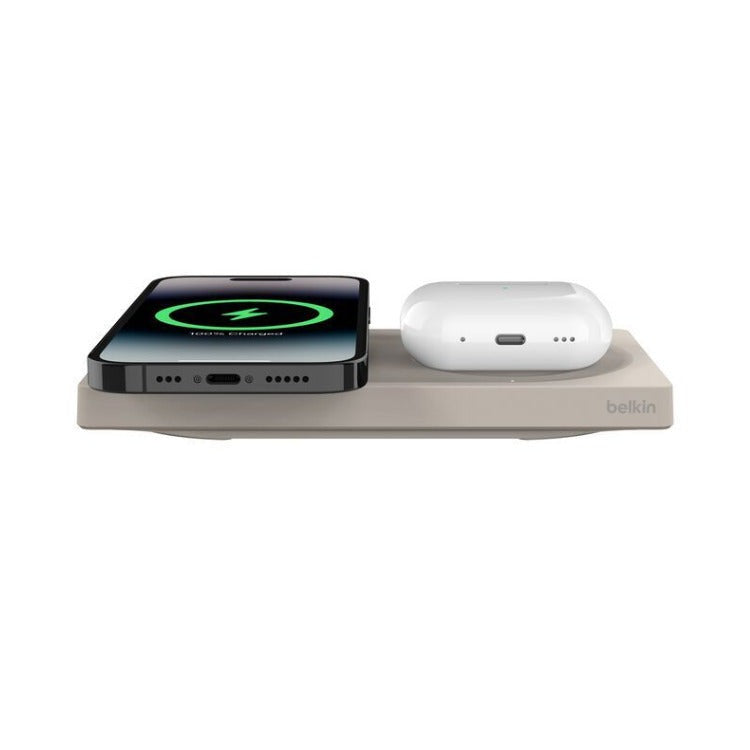Belkin BoostCharge Pro 2-in-1 Wireless Charging Pad (15W, Sand)