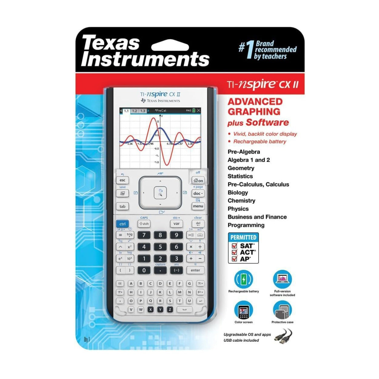 Texas Instruments TI-Nspire CX II Color Graphing Calculator and Student Software