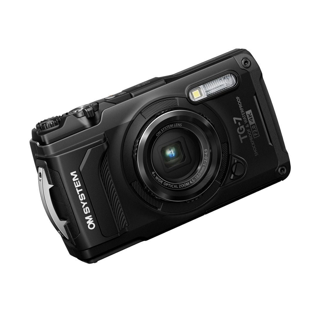 OM SYSTEM Tough TG-7 Digital Camera (Black) Bundle with Waterproof Hard Case