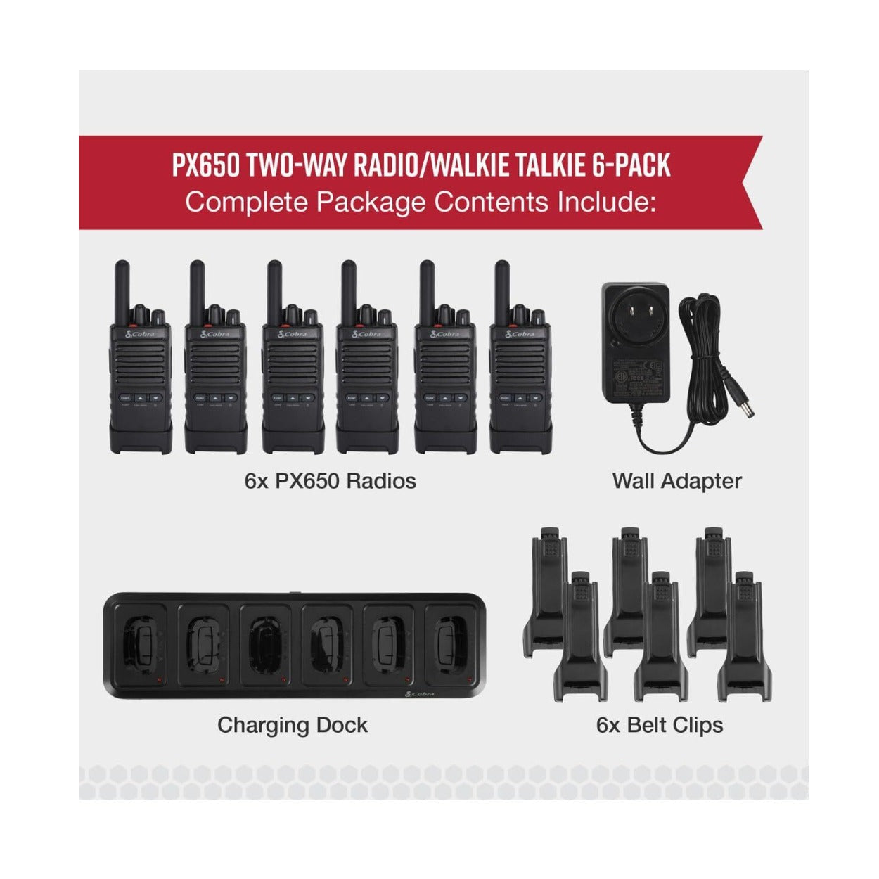 Cobra Pro Business 42-Mile Range 2W FRS Two-Way Radio (6 Pack)