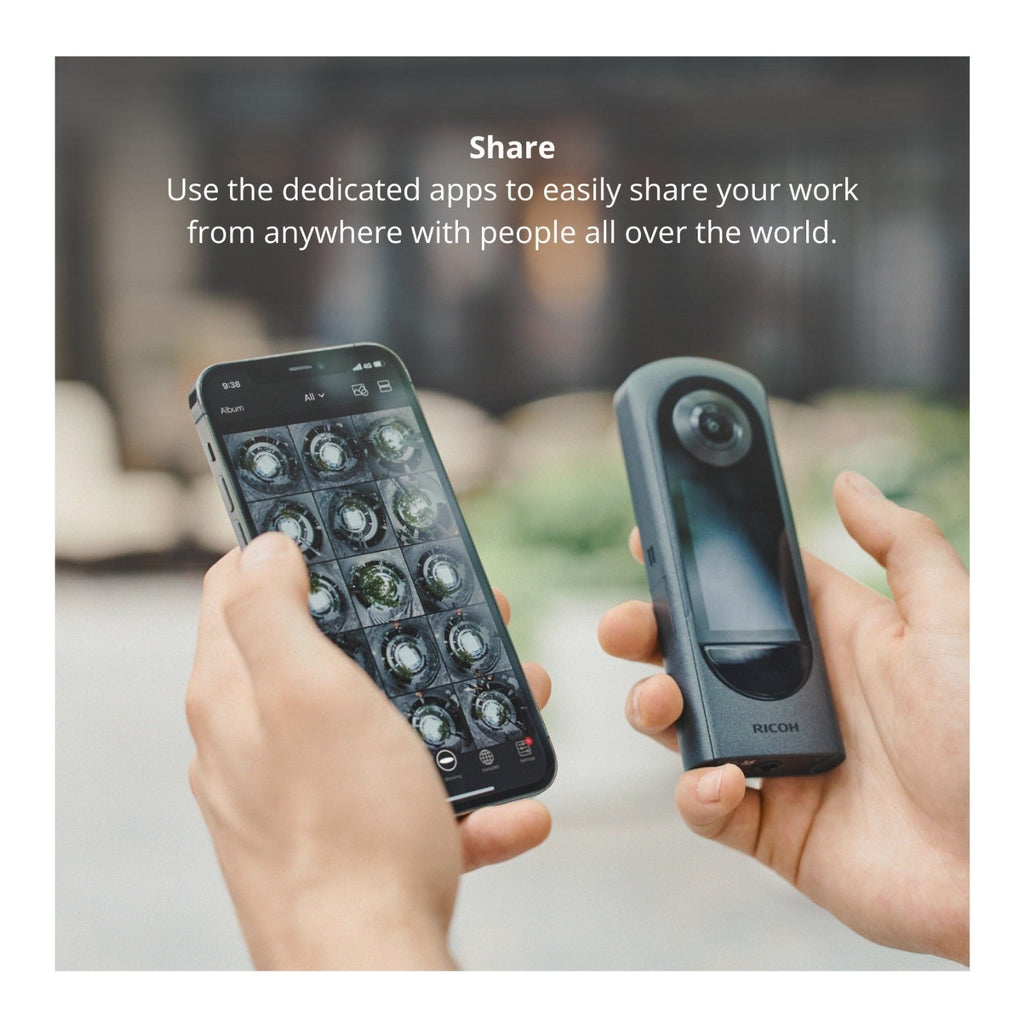 Ricoh THETA X 360-Degree Camera with TD-2 Telescopic Stand and Lens Cap Bundle