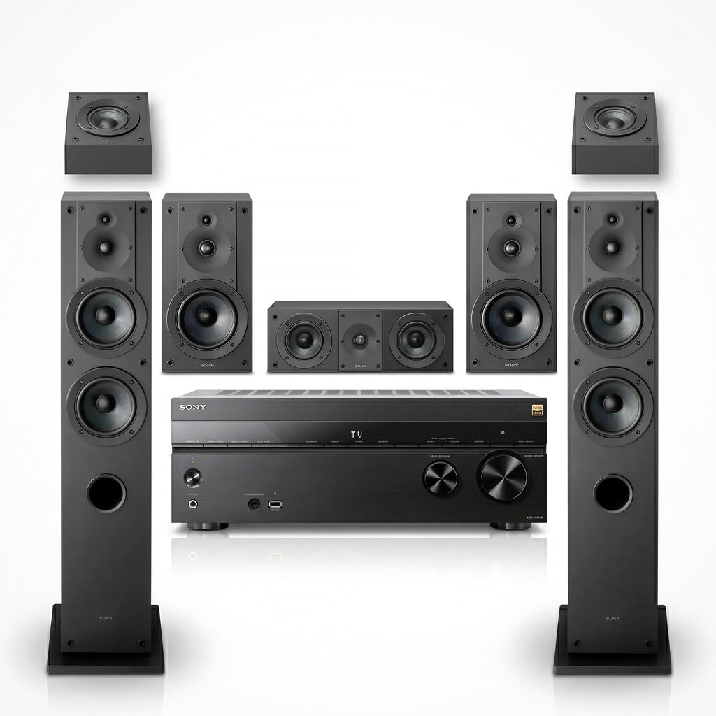 Sony STR-AN1000 7.2ch 8K AV Receiver with Dolby Atmos and 6 Speakers Bundle
