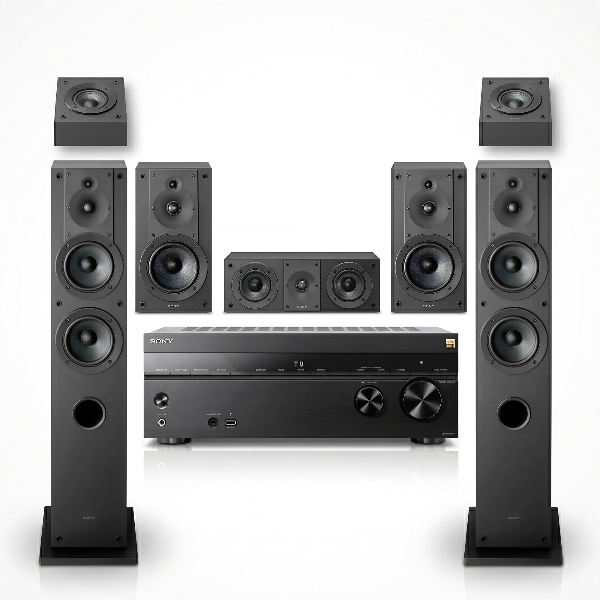 Sony STR-AN1000 7.2ch 8K AV Receiver with Dolby Atmos and 6 Speakers Bundle