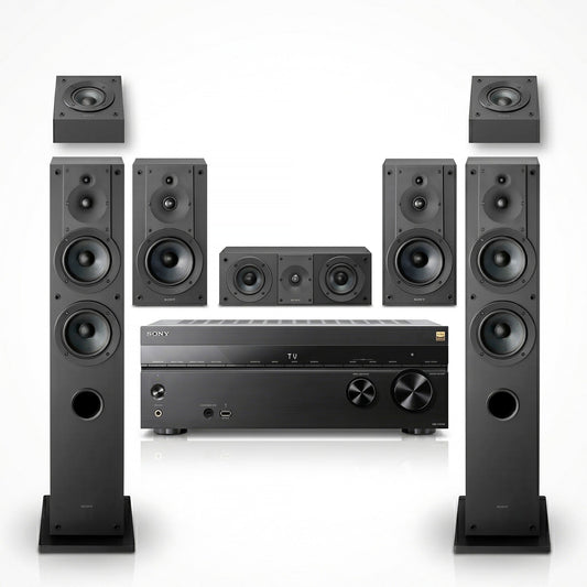 Sony STR-AN1000 7.2ch 8K AV Receiver with Dolby Atmos and 6 Speakers Bundle