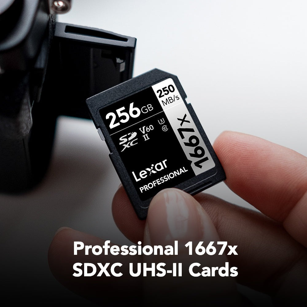 Lexar Professional 256GB 1667x UHS-II SDXC Memory Card