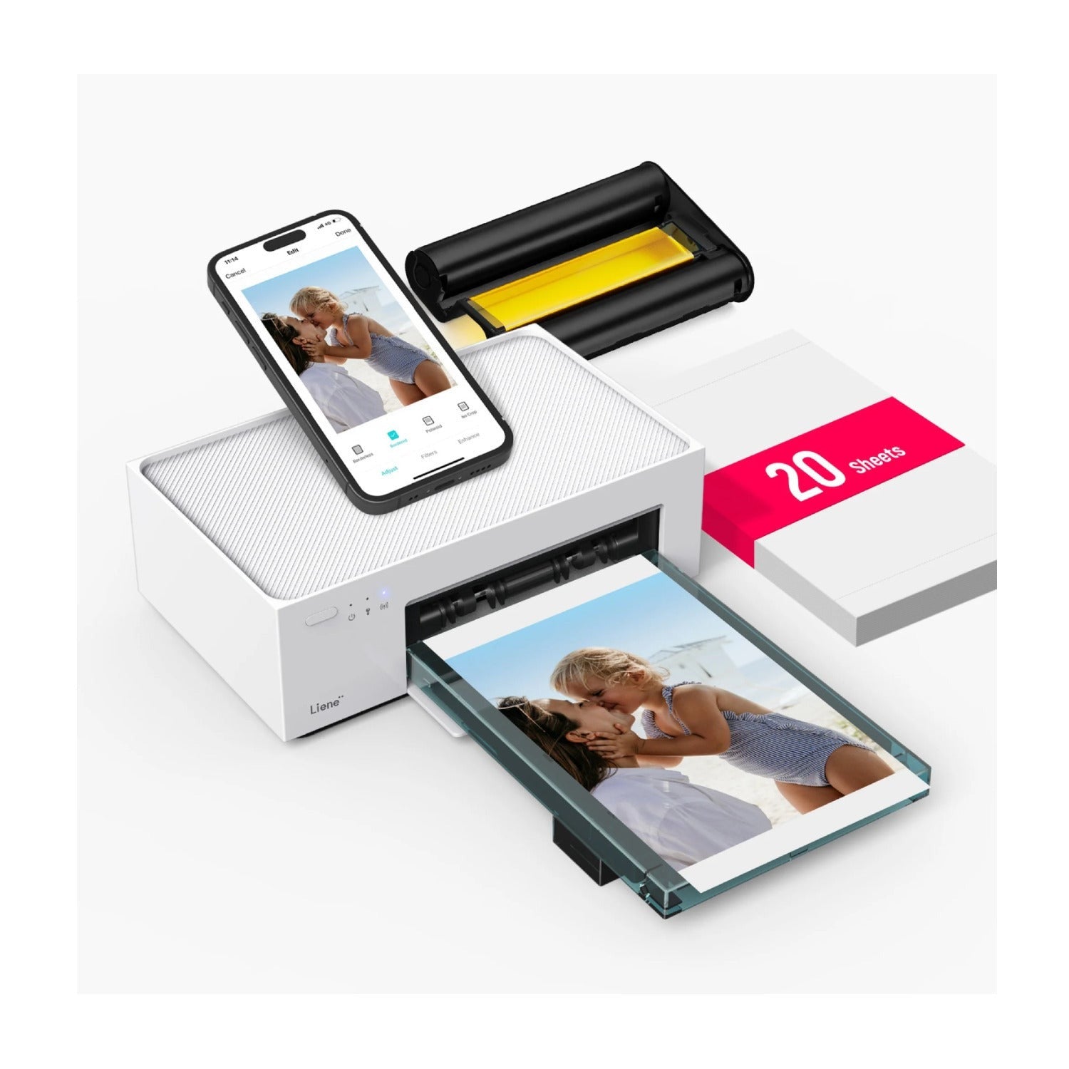 Liene M100 4x6 In Full-Color Instant Photo Printer with 20 Sheets & 1 Cartridge