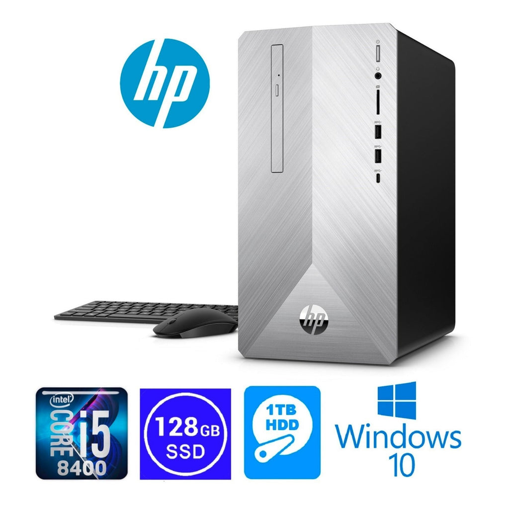 HP Pavilion 595 Desktop PC, Intel Core i5-8400, 12GB RAM, 1TB HDD + 128GB SSD (Certified Refurbished)