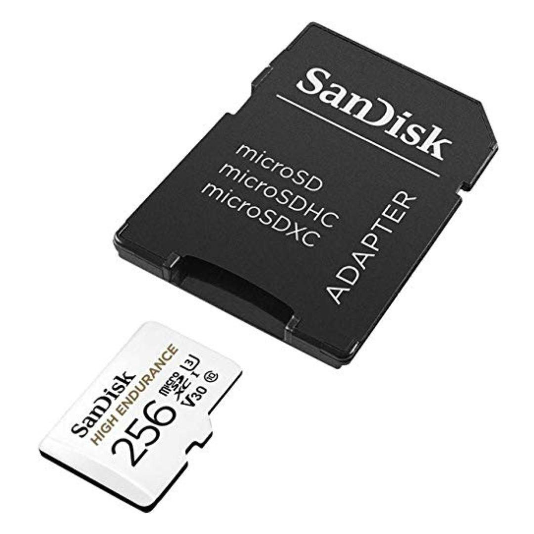 SanDisk High Endurance UHS-I MicroSDXC 256GB Memory Card with SD Adapter and 100 MBPS Read Speed