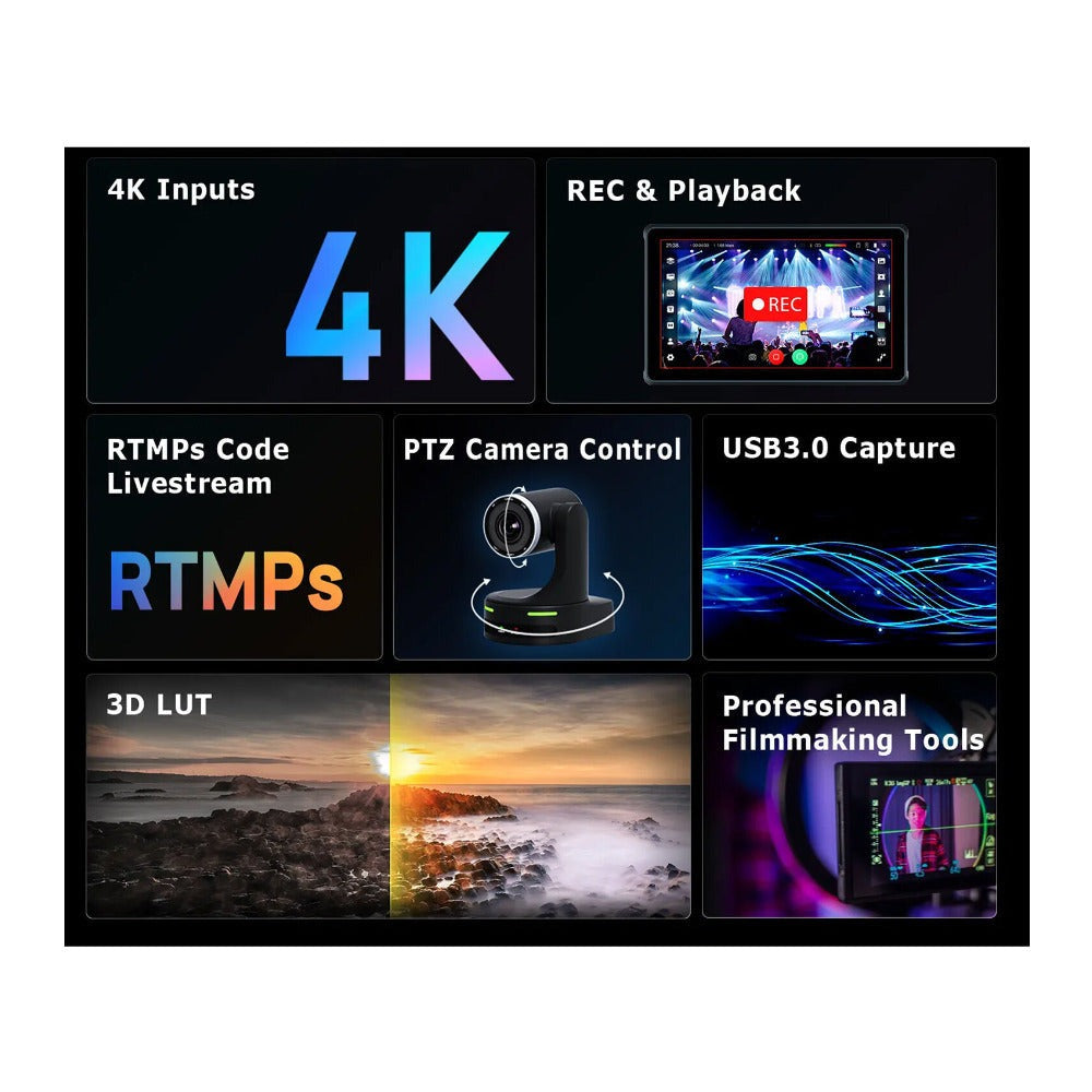 CineTreak MIXER LiVE 4K Video Streamer and Recorder with 5.5-Inch Display