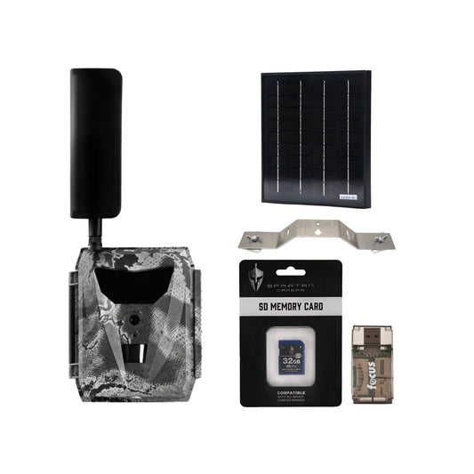 Spartan GoLive 4G/LTE Live Streaming Trail Camera with Solar Panel and Accs