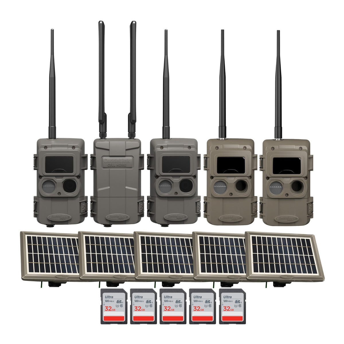 Cuddeback CuddeLink IR Camera (5 Total) with Accessories Bundle