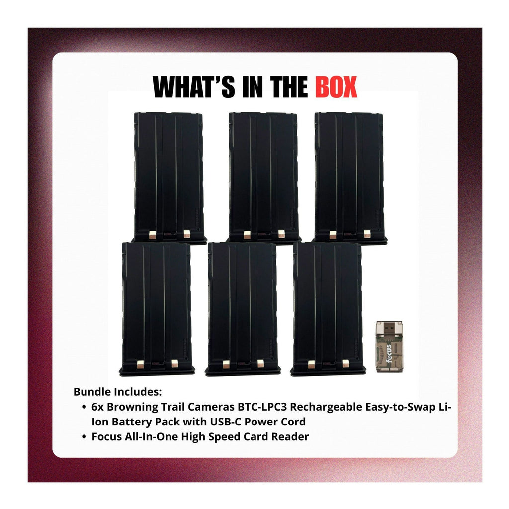 Browning Trail Cameras BTC-LPC3 Rechargeable Li-Ion Easy-to-Swap Battery Bundle (6-Pack)