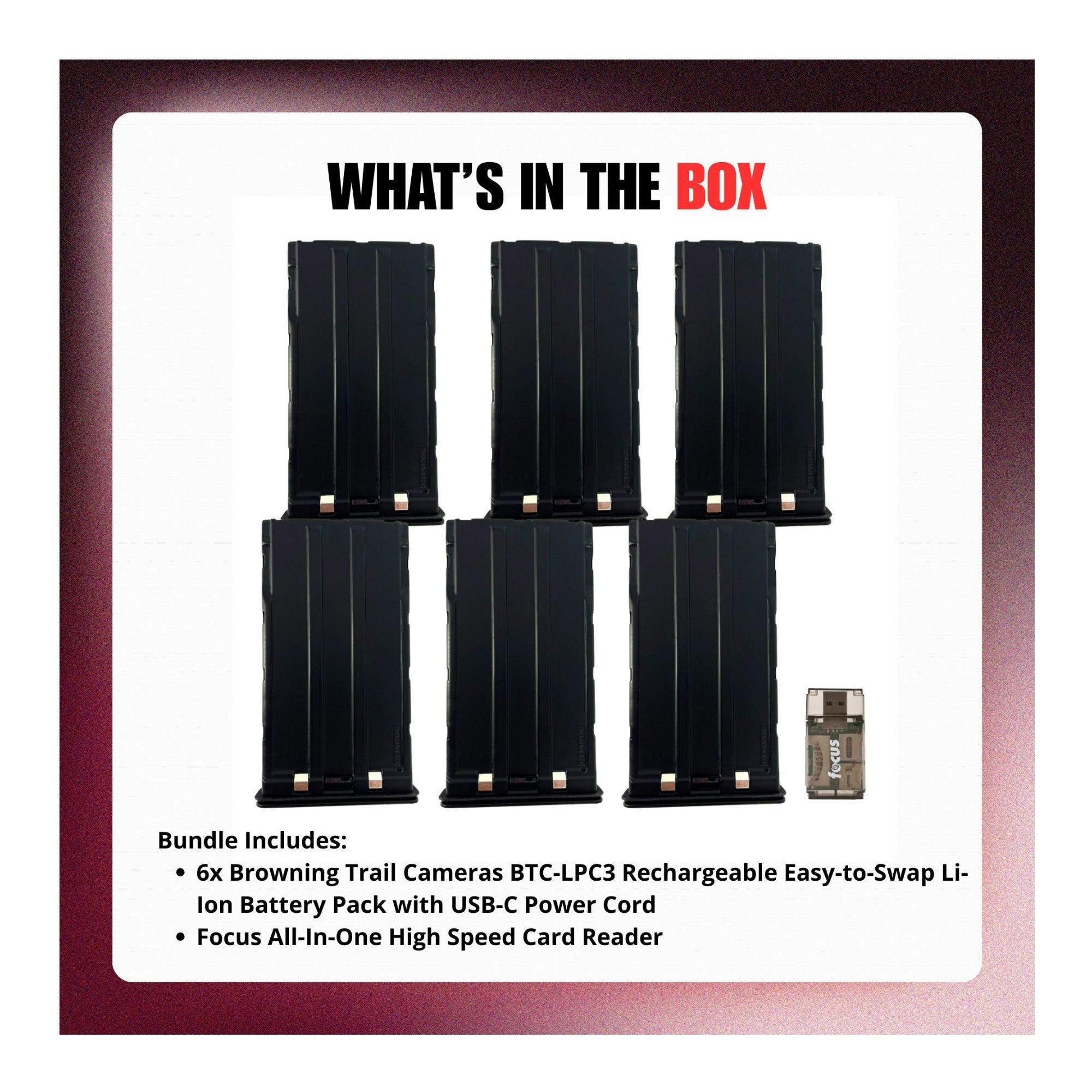 Browning Trail Cameras BTC-LPC3 Rechargeable Li-Ion Easy-to-Swap Battery Bundle (6-Pack)