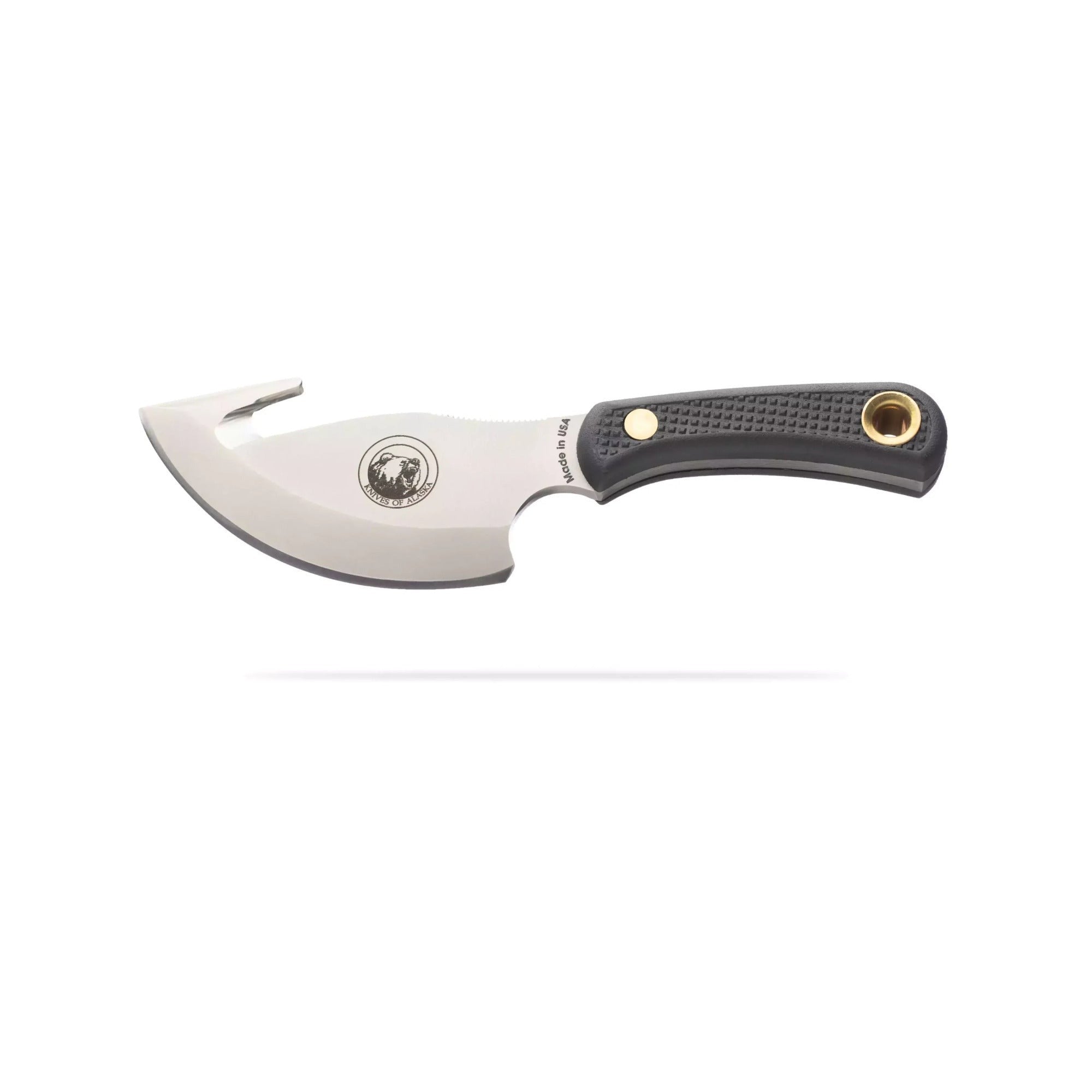 Knives of Alaska Light Hunter D2 Tool Steel Blade with Leather Sheath (Black)