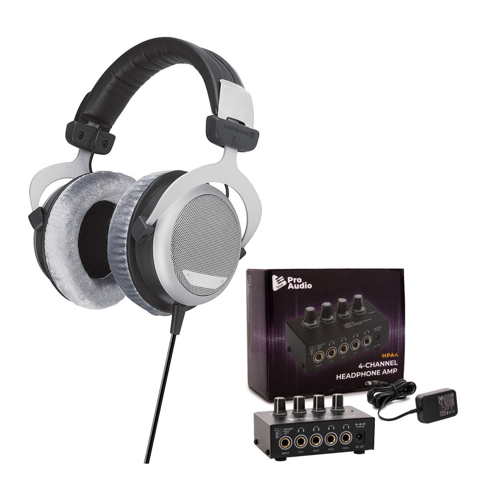 Beyerdynamic DT 880 Premium Edition Over-Ear Stereo Headphones (250 Ohm) with Stereo Amp Bundle