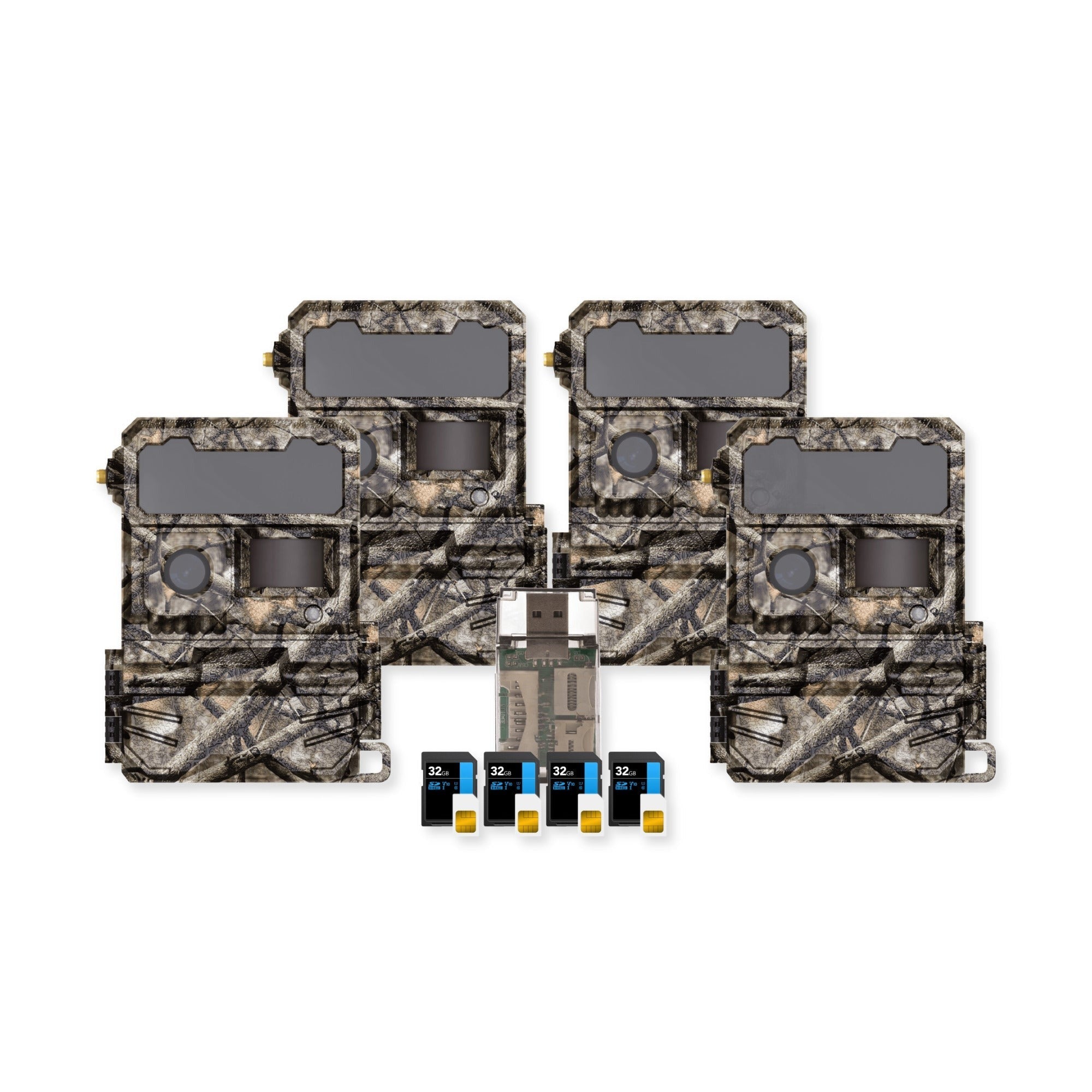 Yellowstone Y2 Cellular Trail Camera Bundle with High-Speed Card Reader, and Accessories (4-Pack)