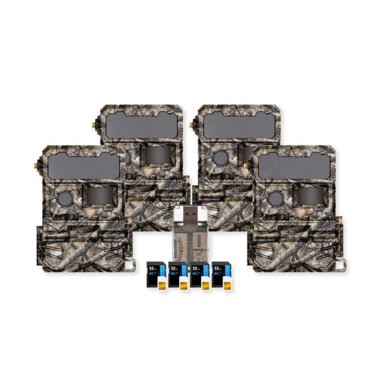 Yellowstone Y2 Cellular Trail Camera Bundle with High-Speed Card Reader, and Accessories (4-Pack)