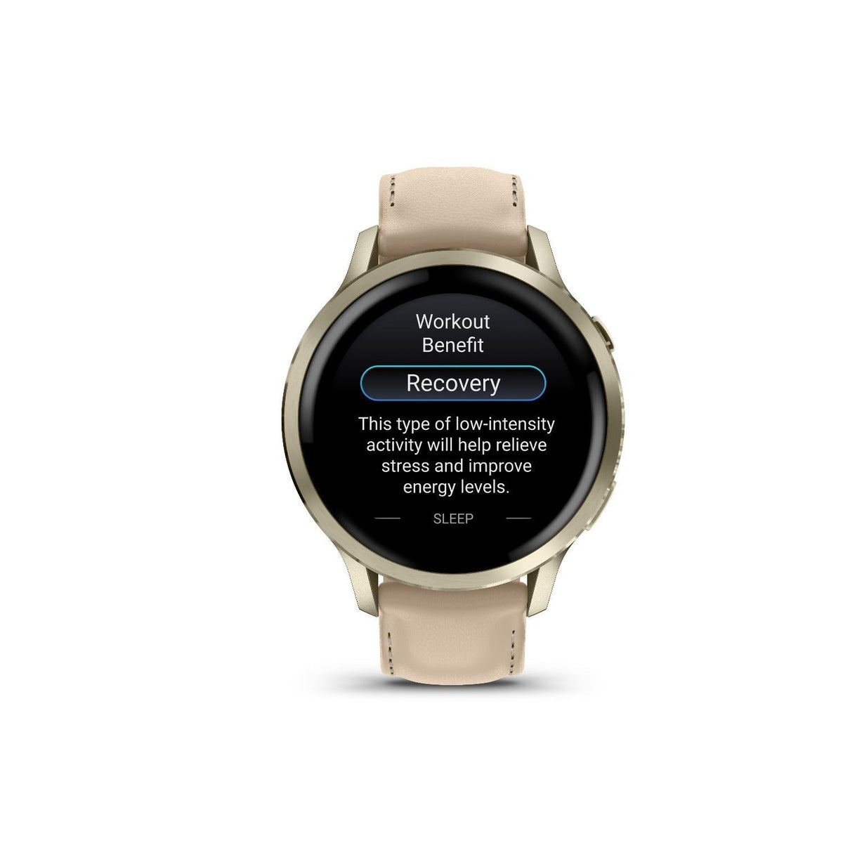 Garmin Venu 4 41mm 1.2-Inch Amoled GPS Smartwatch Lunar Gold/Light Sand Leather