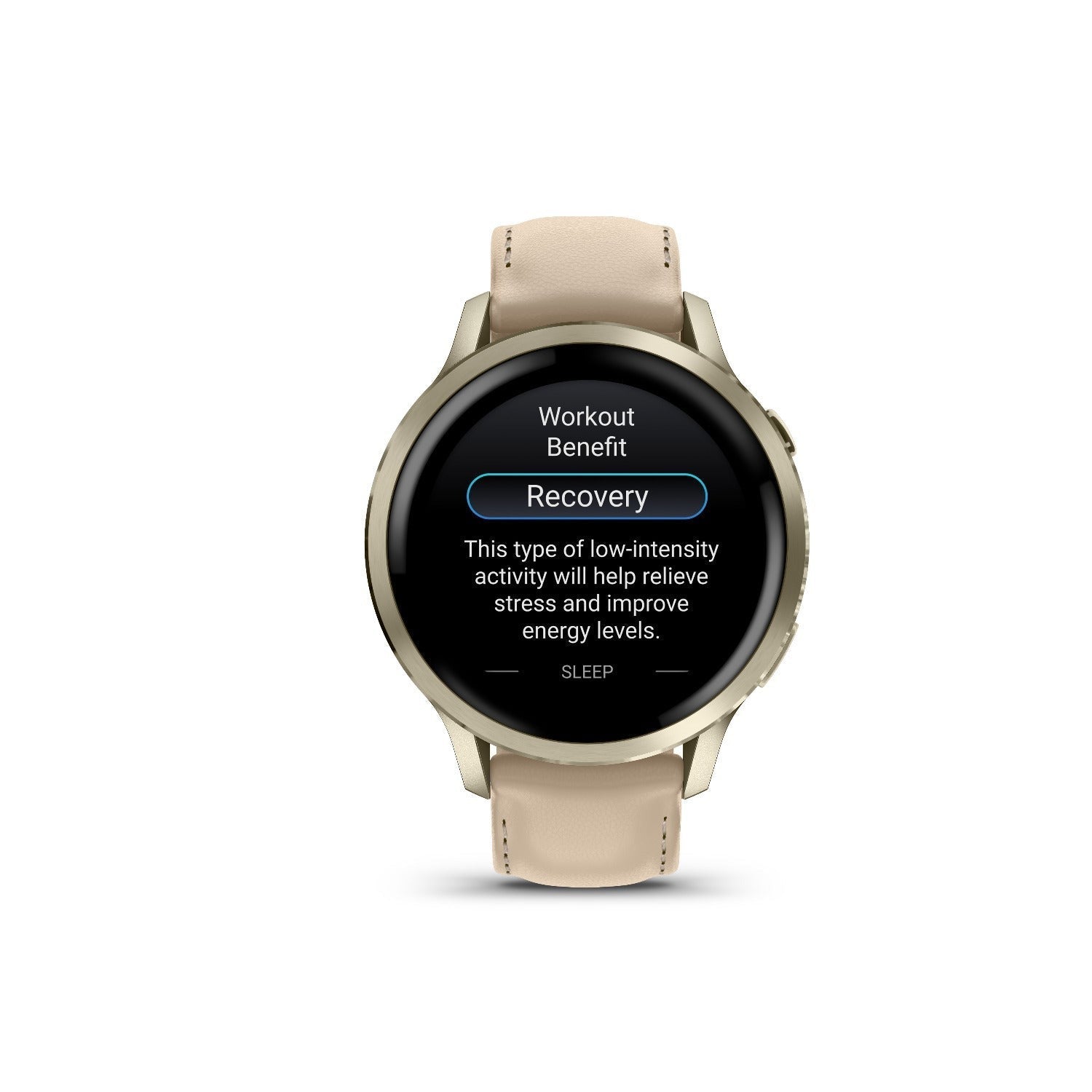 Garmin Venu 4 41mm 1.2-Inch Amoled GPS Smartwatch Lunar Gold/Light Sand Leather