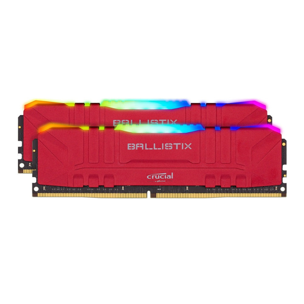 Crucial Ballistix 16GB DDR4-3600 UDIMM RAM RGB Desktop Memory Kit (2x8GB, Red)