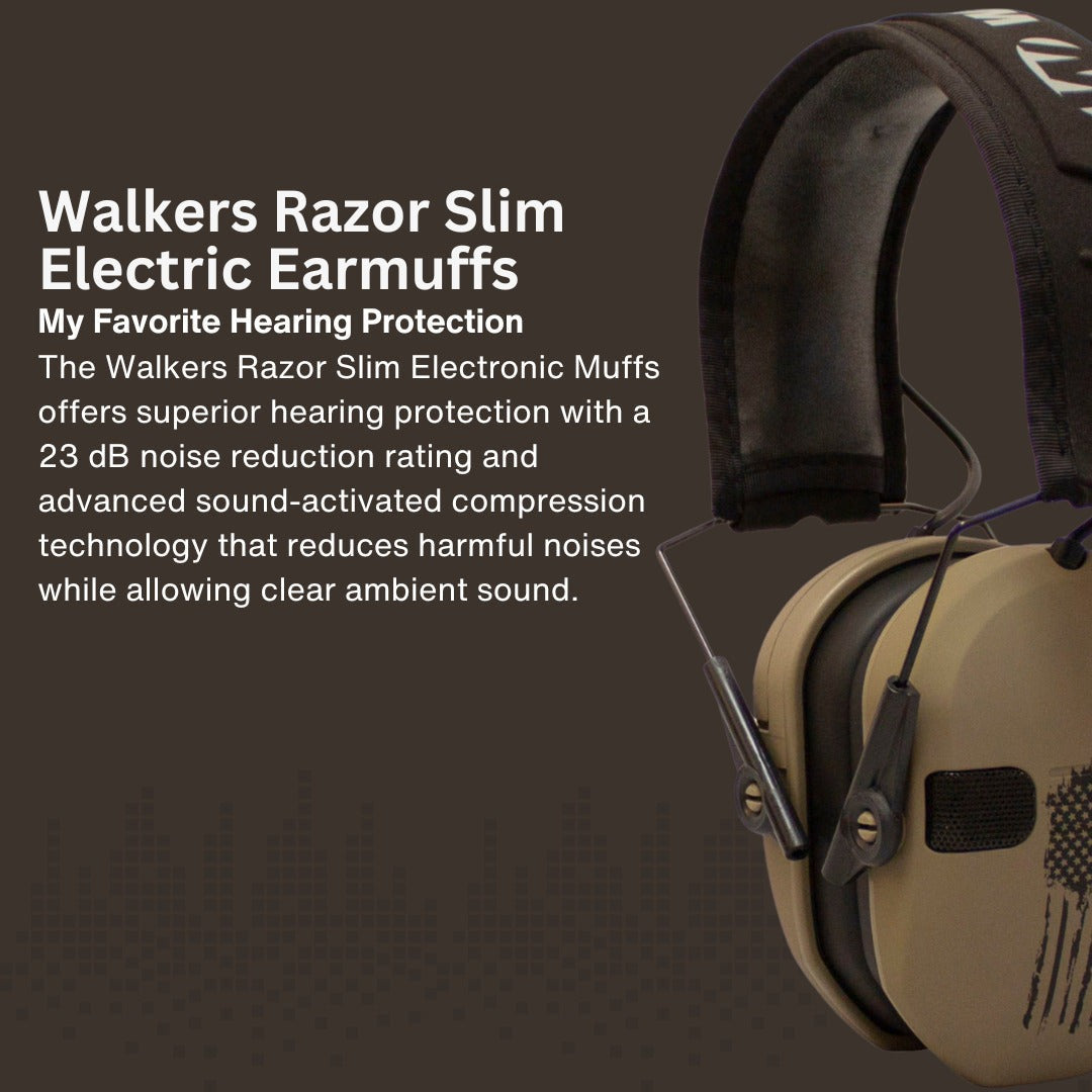 Walker's Razor Slim Electronic Muff (Tan, 2-Pack) Bundle with Accessories