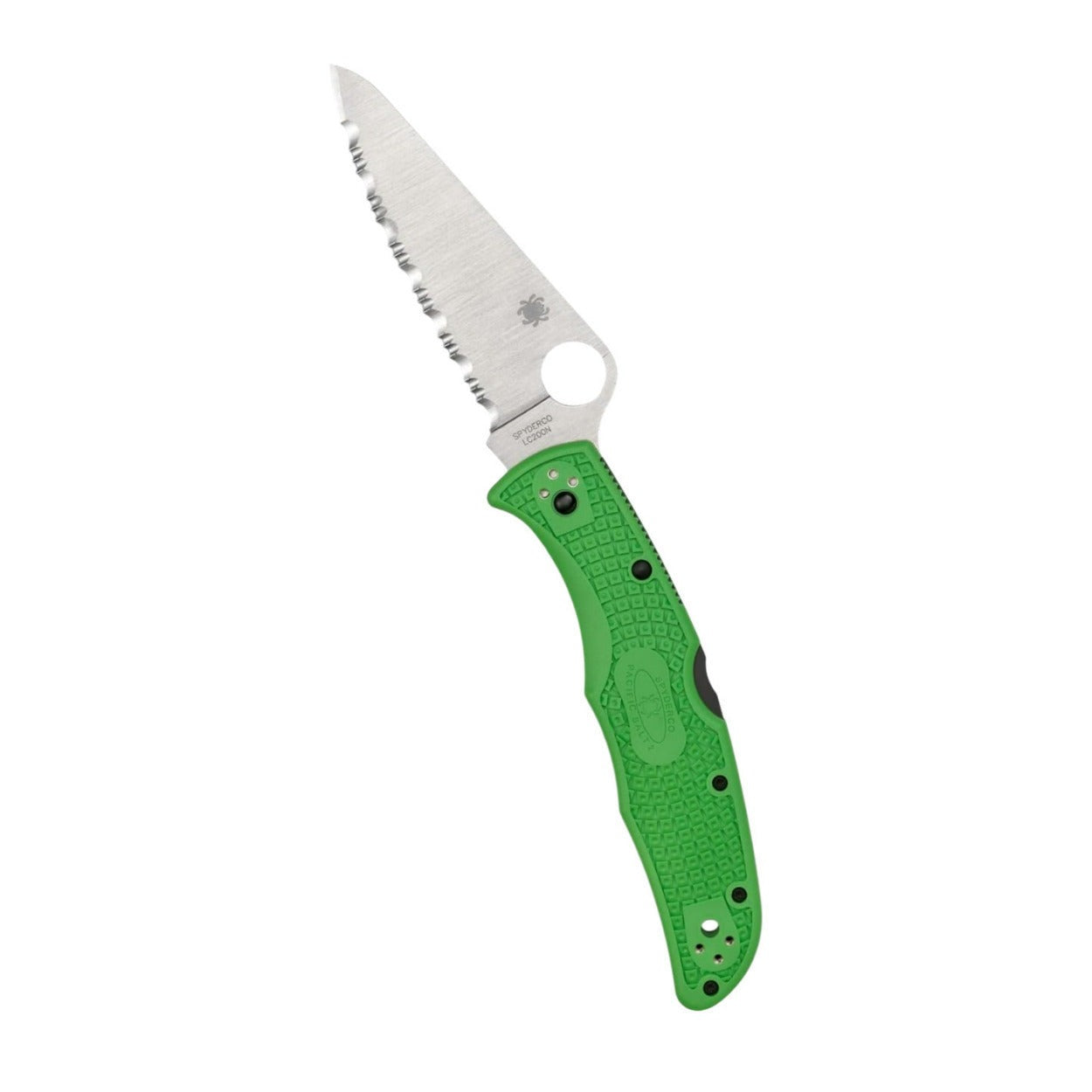 Spyderco Pacific Salt 2 SpyderEdge Folding Knife with H-1 Steel Blade and Nylon Handle (Green)