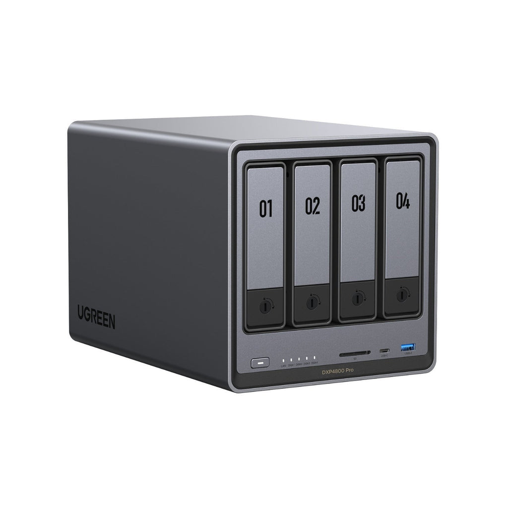 UGREEN DXP4800 Pro 4-Bay NAS Enclosure with 10GbE Network Port, 6-Core and Expandable DDR5 RAM