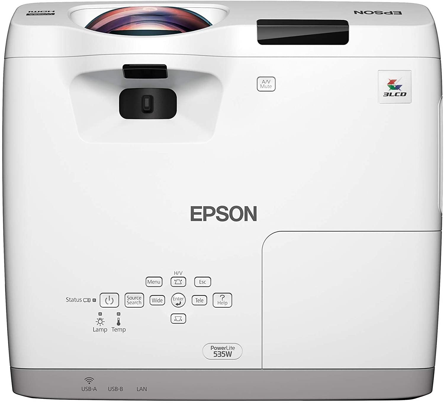 Epson PowerLite 535W Projector, WXGA, 3LCD (Certified Refurbished)