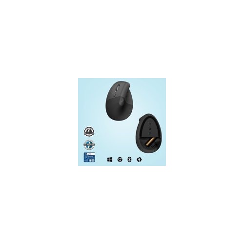Logitech - Lift Left Vertical Wireless Ergonomic Left-Handed Mouse - Graphite
