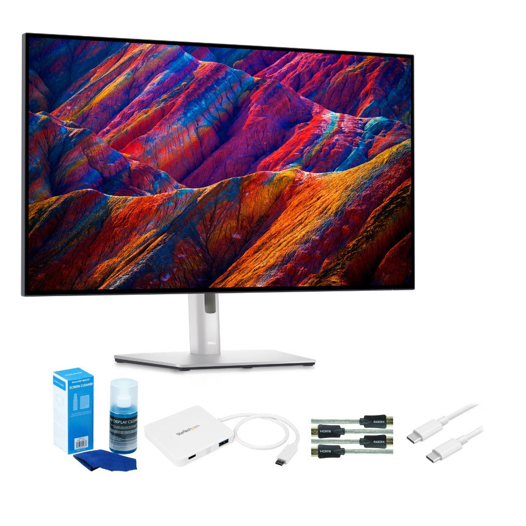 Dell UltraSharp 31.5-Inch 4K Monitor with USB-C Hub, 6-Feet HDMI Cables, and USB-C Cable Bundle