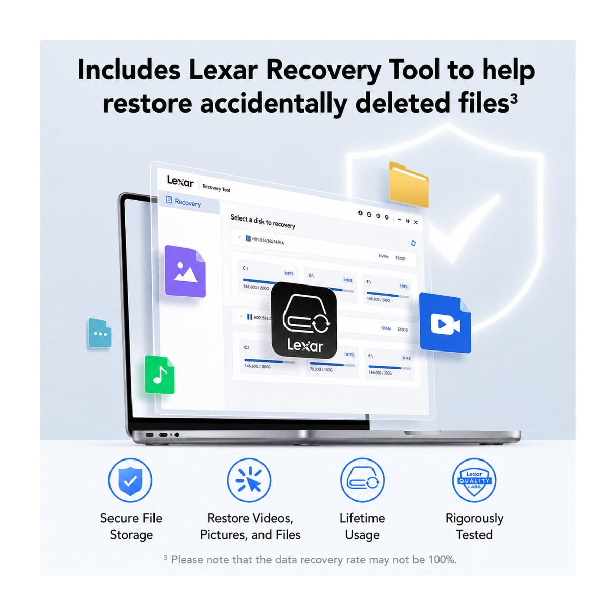 Lexar SL300 2TB USB 3.2 Gen 2 Portable SSD with Enhanced Heat Dissipation