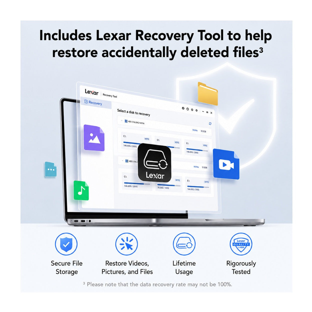 Lexar SL300 2TB USB 3.2 Gen 2 Portable SSD with Enhanced Heat Dissipation