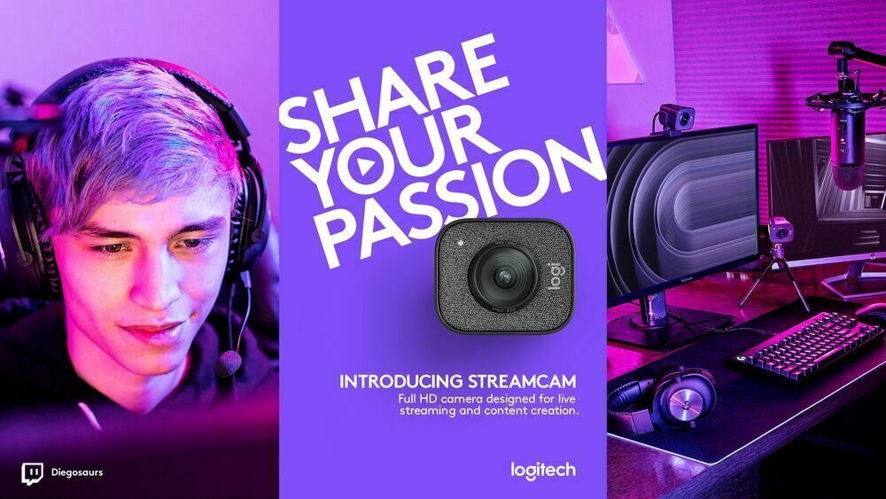 Logitech StreamCam Plus 1080P HD 60fps USB-C Webcam(Graphite) with Blue Yeti Mic