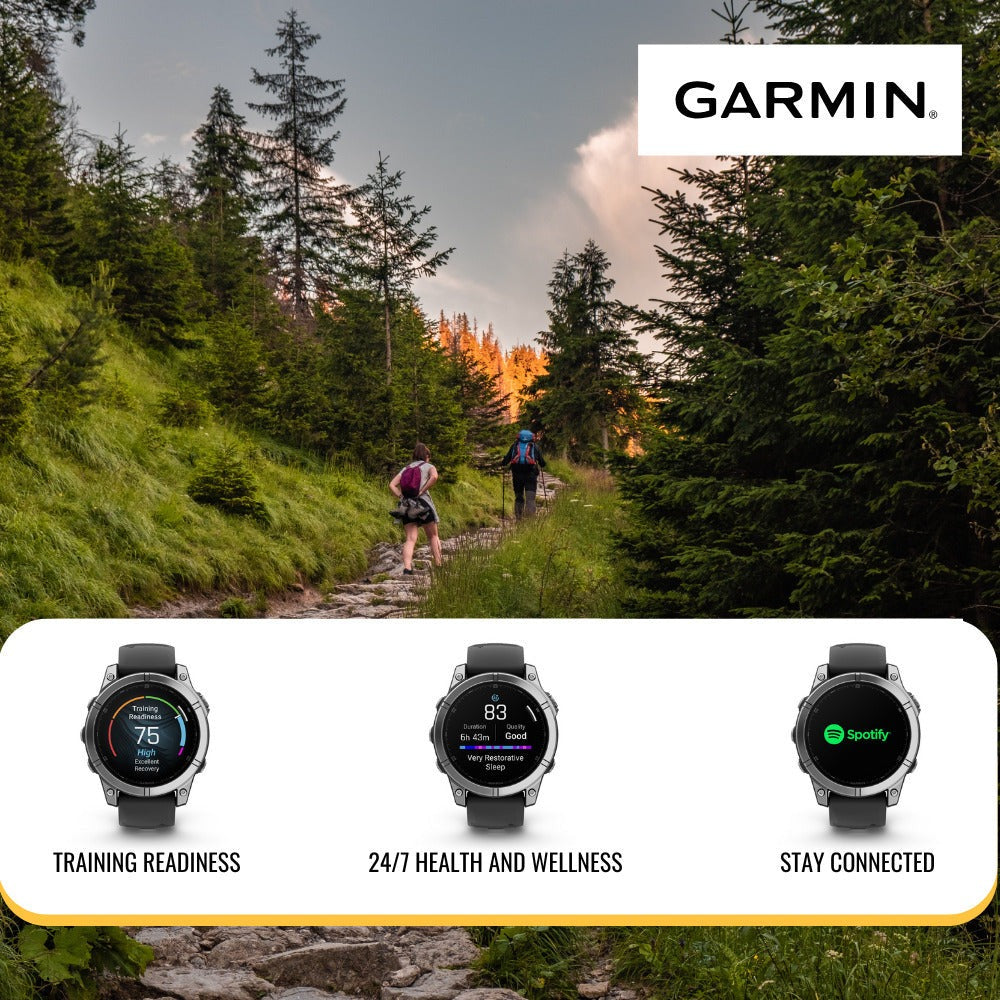 Garmin Fenix 8 Sapphire 51mm GPS Smartwatch with AMOLED Display (Black and Pebble Gray) Bundle