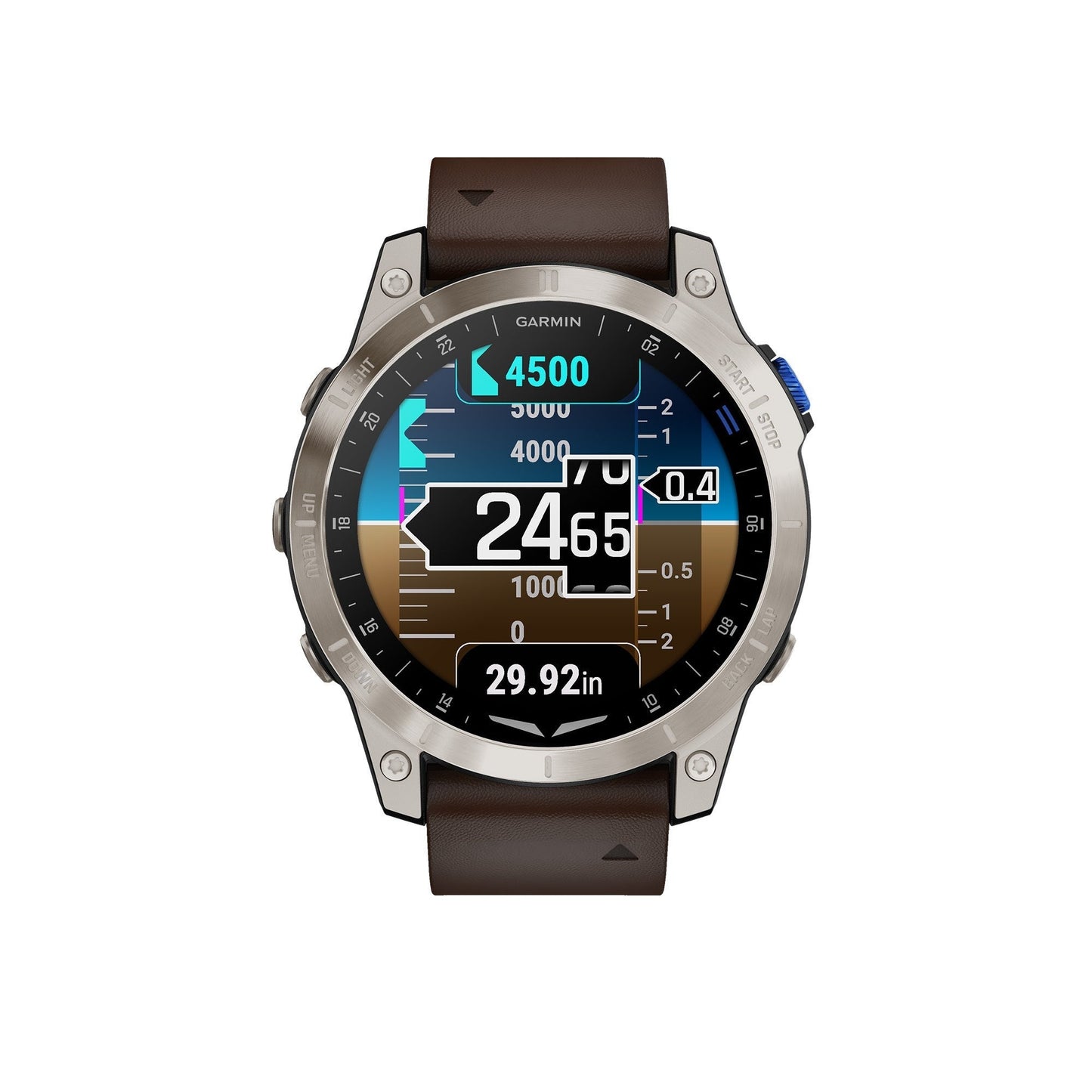 Garmin D2 Mach 1 Aviator Smartwatch with Oxford Brown Leather Band