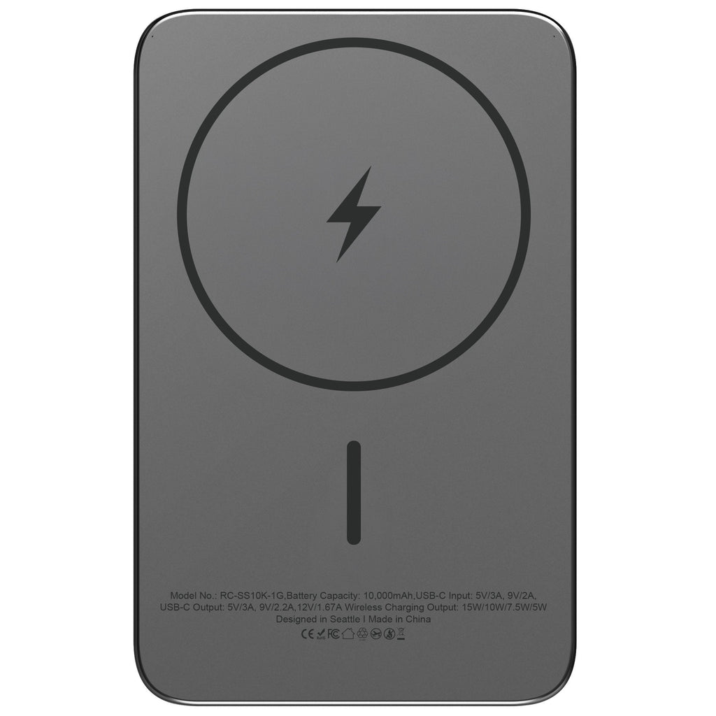 ReelCharge ReelSafe 10,000 mAh Qi2 Power Bank (Gray)