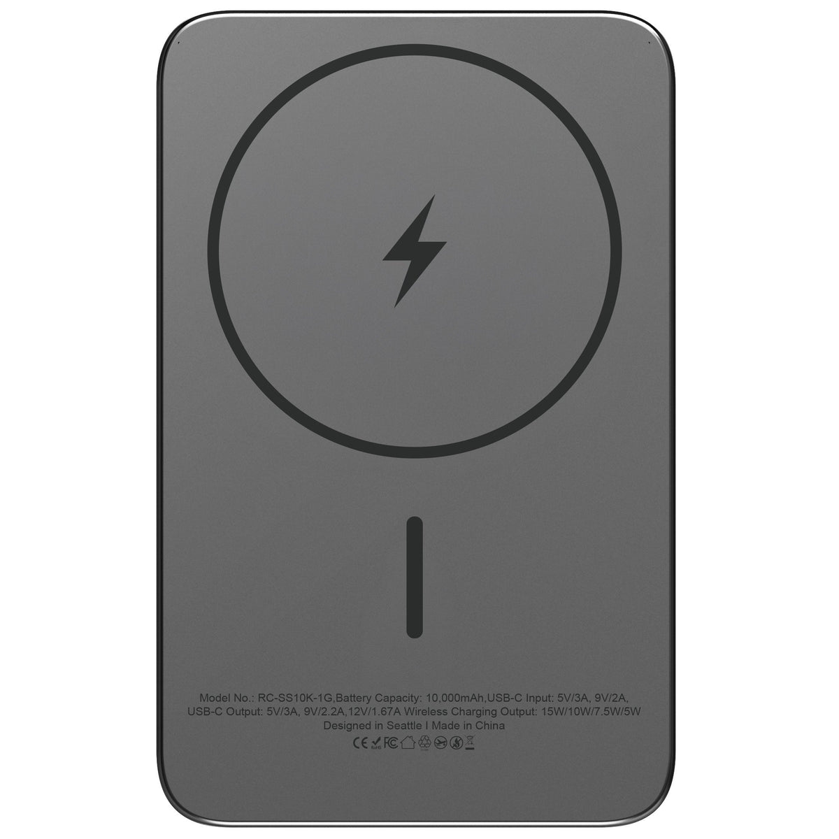 ReelCharge ReelSafe 10,000 mAh Qi2 Power Bank (Gray)