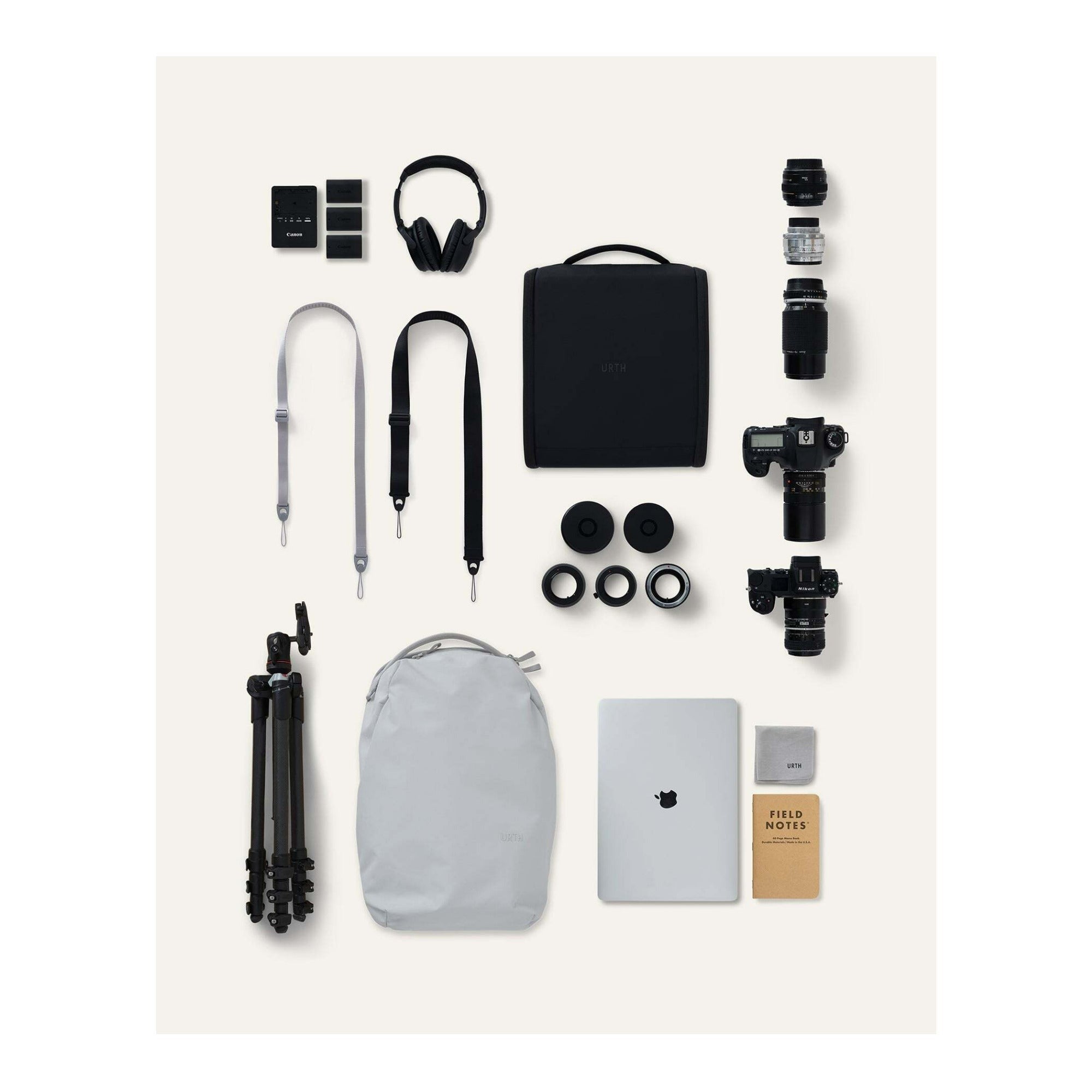 Urth Norite 24L Modular Lightweight Backpack with Side Access Pocket and 14 Storage Zones (Ash Gray)