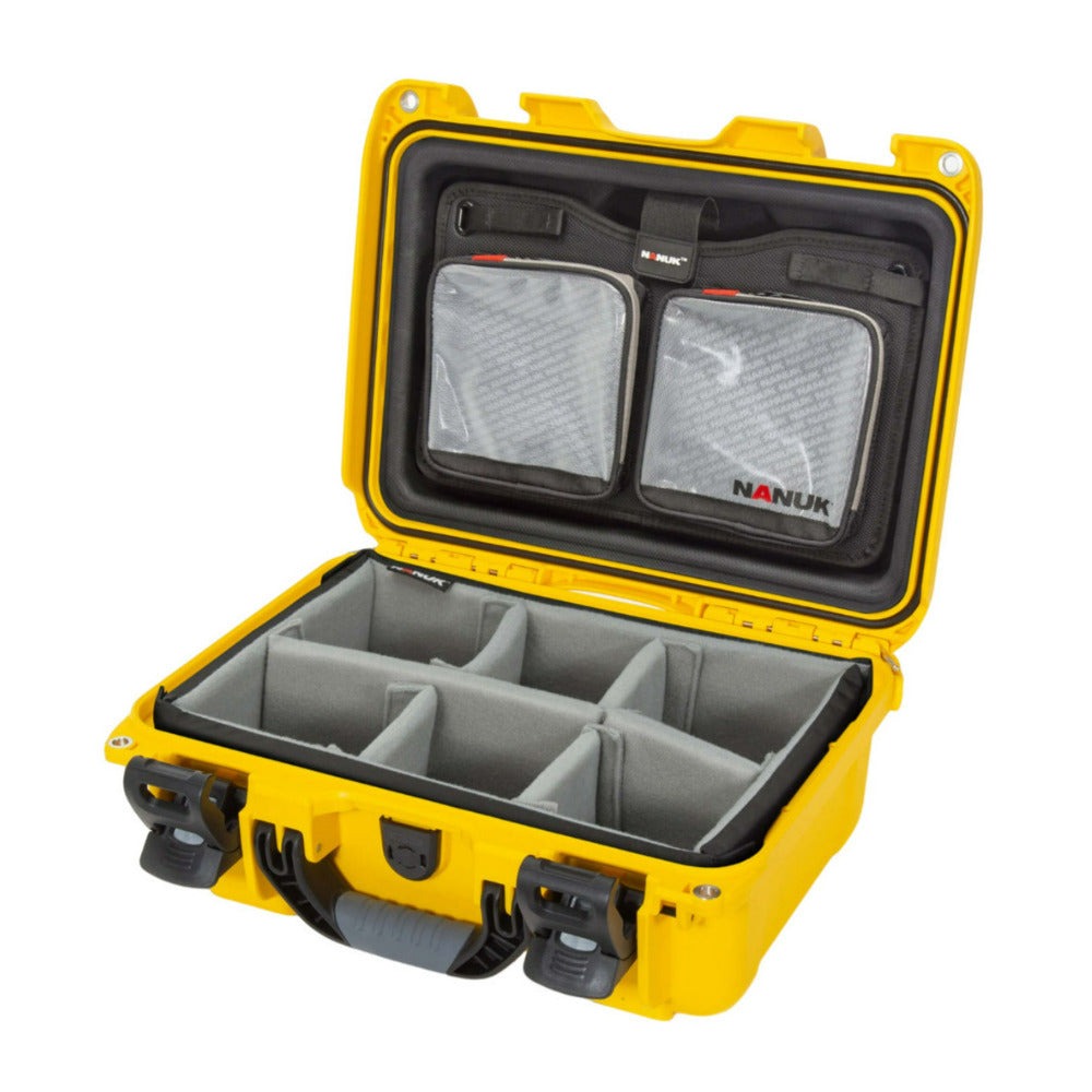 Nanuk 915 Pro IP67 Rated Impact-Resistant Hard Case with Soft Grip and Ergonomic Handle (Yellow)