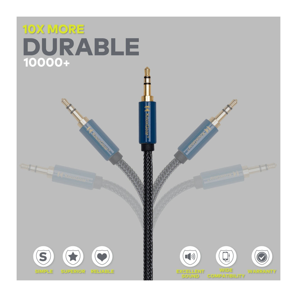 Knox Gear Nylon Braided 3.5mm Male-Female Audio Extension Adapter Cable (6-Feet)