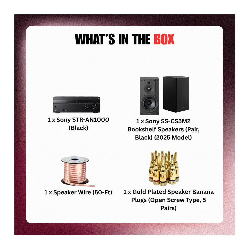 Sony STR-AN1000 7.2 Channel 8K AV Receiver (Black) with Accessories Bundle
