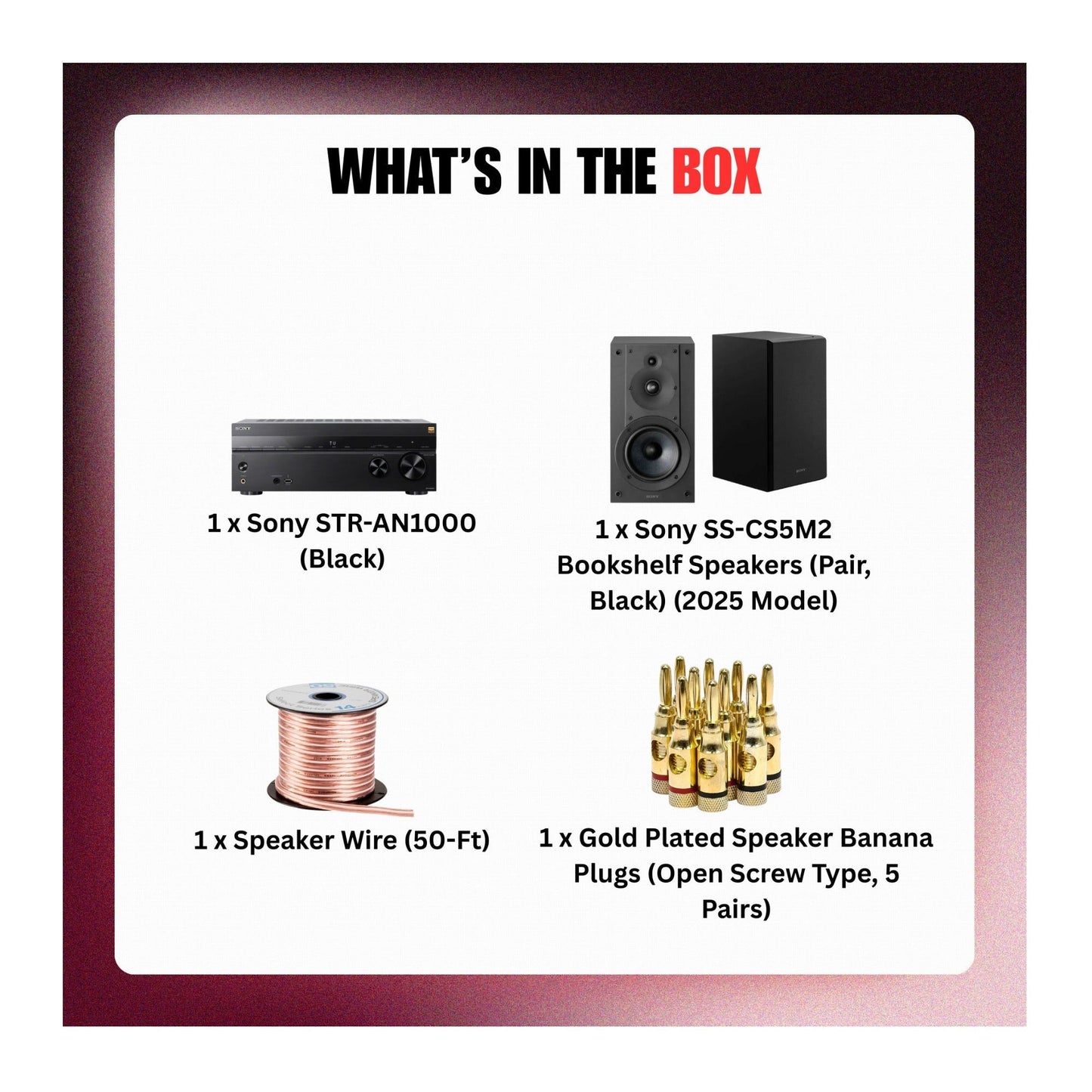 Sony STR-AN1000 7.2 Channel 8K AV Receiver (Black) with Accessories Bundle